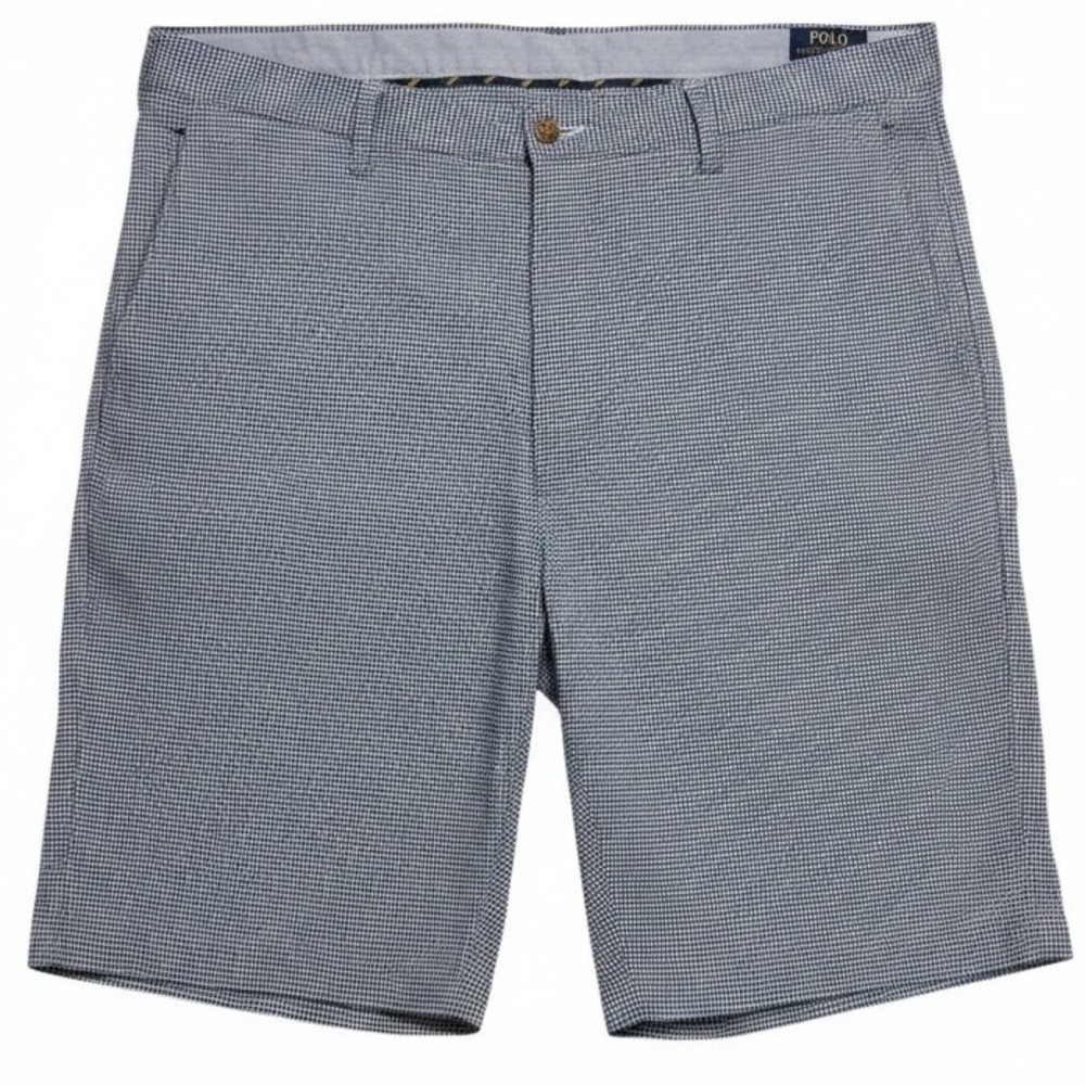 Polo Ralph Lauren Stretch Classic‎ Fit Blue Gingham Shorts Mens 40 711694093002